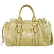 Pre-owned Leather handbags Miu Miu Pre-owned , Beige , Dames