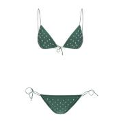 Groene Rhinestone Bikini Set Oseree , Green , Dames