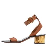 Pre-owned Leather sandals Chloé Pre-owned , Brown , Dames
