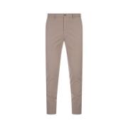 Bruine Stretch Katoenen Slim-Fit Broek Incotex , Brown , Heren