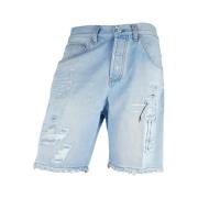 Denim Shorts met Distressed Details Don The Fuller , Blue , Heren