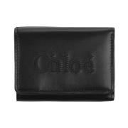 Zwarte Trifold Mini Portemonnee Chloé , Black , Dames