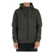 Heren Logo Box Hoodie Katoenmix Emporio Armani EA7 , Green , Heren