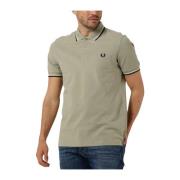 Heren Twin Tipped Polo Shirt Fred Perry , Green , Heren