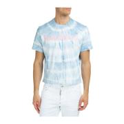 Multicolor Bedrukt Heren T-Shirt Dsquared2 , Blue , Heren