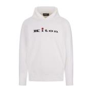 Witte Katoenen Hoodie met Logo Kiton , White , Heren