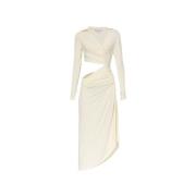 Uitgesneden jurk Off White , Beige , Dames