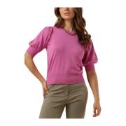 Liva Knit Tee Dames Top Minus , Pink , Dames