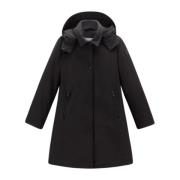 Lange Parka met Capuchon Firth Woolrich , Black , Dames