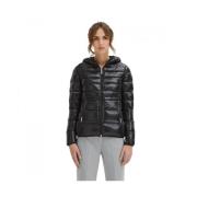 Ultra Lichtgewicht Hooded Puffer Jas Centogrammi , Black , Dames