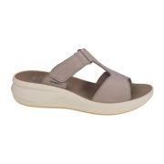 Klassieke Slip-On Sandaal - Taupe Mephisto , Beige , Dames