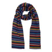 Blauw Multicolor Gestreepte Fleece Sjaal Gallo , Multicolor , Unisex