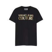 Zwart Goud Logo Branding Mode Versace Jeans Couture , Black , Heren