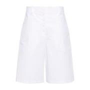 Witte Katoenen Panelled Shorts Jil Sander , White , Dames