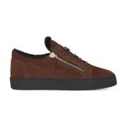 Bruine Elegante Gesloten Platte Sneakers Giuseppe Zanotti , Brown , He...