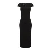 Neopreen Vloeibare Jurk Pinko , Black , Dames