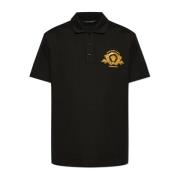 Polo met logo Versace , Black , Heren