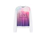 Glas Effect Logo Sweater Love Moschino , Multicolor , Dames