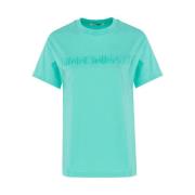 Geëmbosseerd Katoenen Jersey T-shirt Hinnominate , Green , Dames