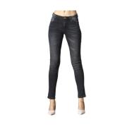 Zwarte Denim Jeans Vijf-Pocket Model YES ZEE , Black , Dames