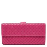 Pre-owned Leather wallets Bottega Veneta Vintage , Pink , Dames