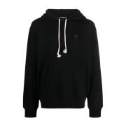 Zwarte Logo Katoenen Hoodie Sweater Acne Studios , Black , Heren