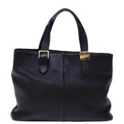 Pre-owned Leather totes Burberry Vintage , Black , Dames