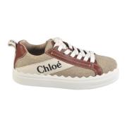 Witte-Bruine Canvas Sneakers Chloé , Brown , Dames