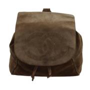 Pre-owned Suede backpacks Chanel Vintage , Brown , Dames