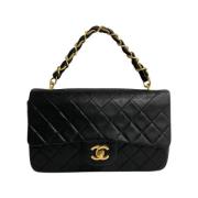 Pre-owned Leather handbags Chanel Vintage , Black , Dames