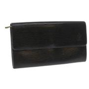 Pre-owned Leather wallets Louis Vuitton Vintage , Black , Dames