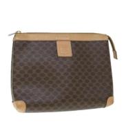 Pre-owned Leather clutches Celine Vintage , Brown , Dames