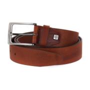 Gedrukte Leren Riem Piquadro , Brown , Heren