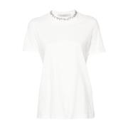 T-shirt met strass versiering en ronde hals Golden Goose , White , Dam...