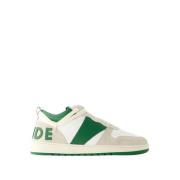 Lage Leren Sneakers Wit/Groen Rhude , Multicolor , Heren