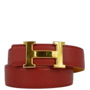 Pre-owned Leather belts Hermès Vintage , Red , Dames