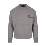 Reflecterende Grijze Crewneck Sweatshirt Moncler , Gray , Heren