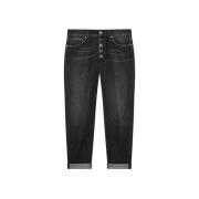 Zwarte Denim Loose Fit Jeans Dondup , Black , Dames