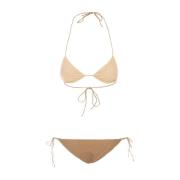 Gouden Lurex Bikini met Zij- en Achterkant Vetersluiting Oseree , Beig...