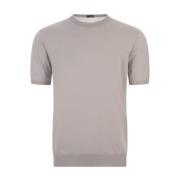 Grijze Katoenen Gebreide Crew Neck T-shirt Kiton , Gray , Heren