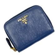 Pre-owned Leather wallets Prada Vintage , Blue , Unisex