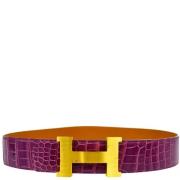 Pre-owned Leather belts Hermès Vintage , Purple , Dames