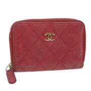 Pre-owned Leather wallets Chanel Vintage , Red , Dames