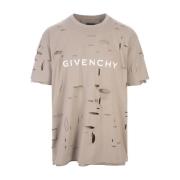 Taupe Katoenen Crew Neck T-shirt Givenchy , Brown , Heren