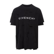 Zwart T-shirt met Dubbellaags Ontwerp Givenchy , Black , Heren