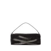 Zwarte Mesh Shopper Tas met Kristallen Alexander Wang , Black , Dames