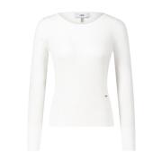 Geribbeld Langarmshirt Cinque , White , Dames