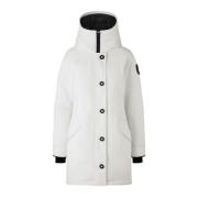 Lange Rossclair Parka met Achtersplit Canada Goose , White , Dames