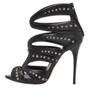 Pre-owned Leather sandals Alexander McQueen Pre-owned , Black , Dames
