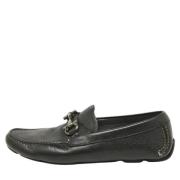 Pre-owned Leather flats Salvatore Ferragamo Pre-owned , Black , Dames